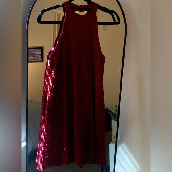 Maroon High Neck Dress - Picture 1 of 2